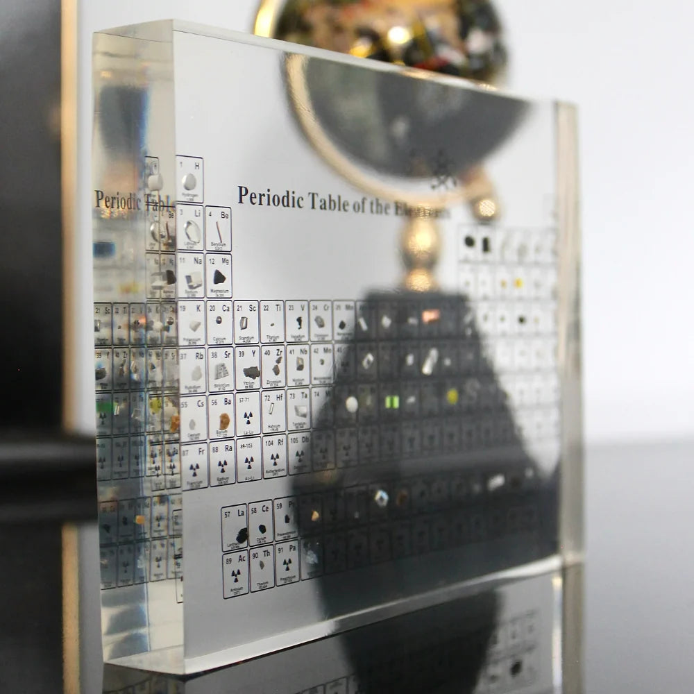 Periodic Table Display | Illuminated Acrylic & Wooden Base | 83 Real Elements
