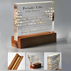 Periodic Table Display | Illuminated Acrylic & Wooden Base | 83 Real Elements