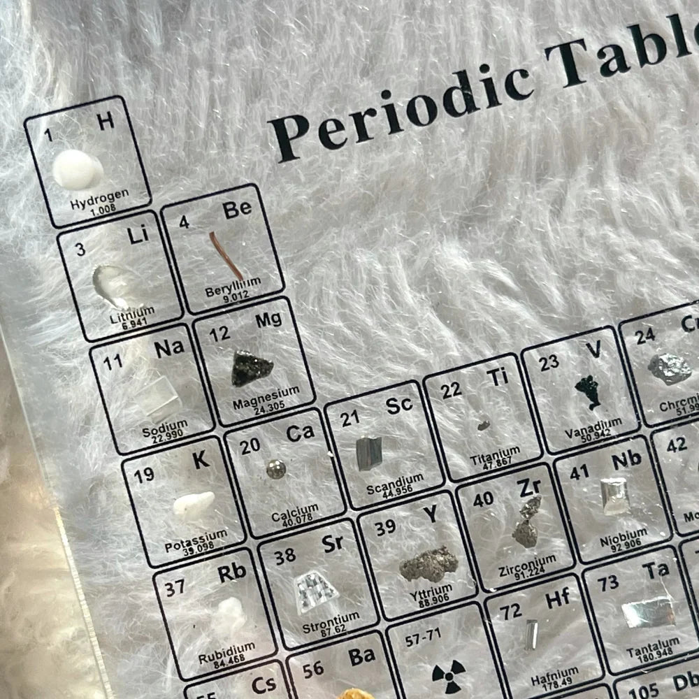 Periodic Table Display | Illuminated Acrylic & Wooden Base | 83 Real Elements