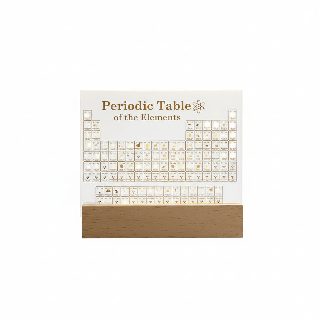 Periodic Table Display | Laser-Engraved Acrylic & 83 Real Elements | Three Sizes