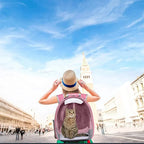 Pet Backpack | Transparent Capsule & Breathable Oxford | For Cats, Small Dogs & Birds
