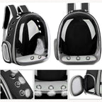 Pet Backpack | Transparent Capsule & Breathable Oxford | For Cats, Small Dogs & Birds