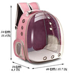 Pet Backpack | Transparent Capsule & Breathable Oxford | For Cats, Small Dogs & Birds