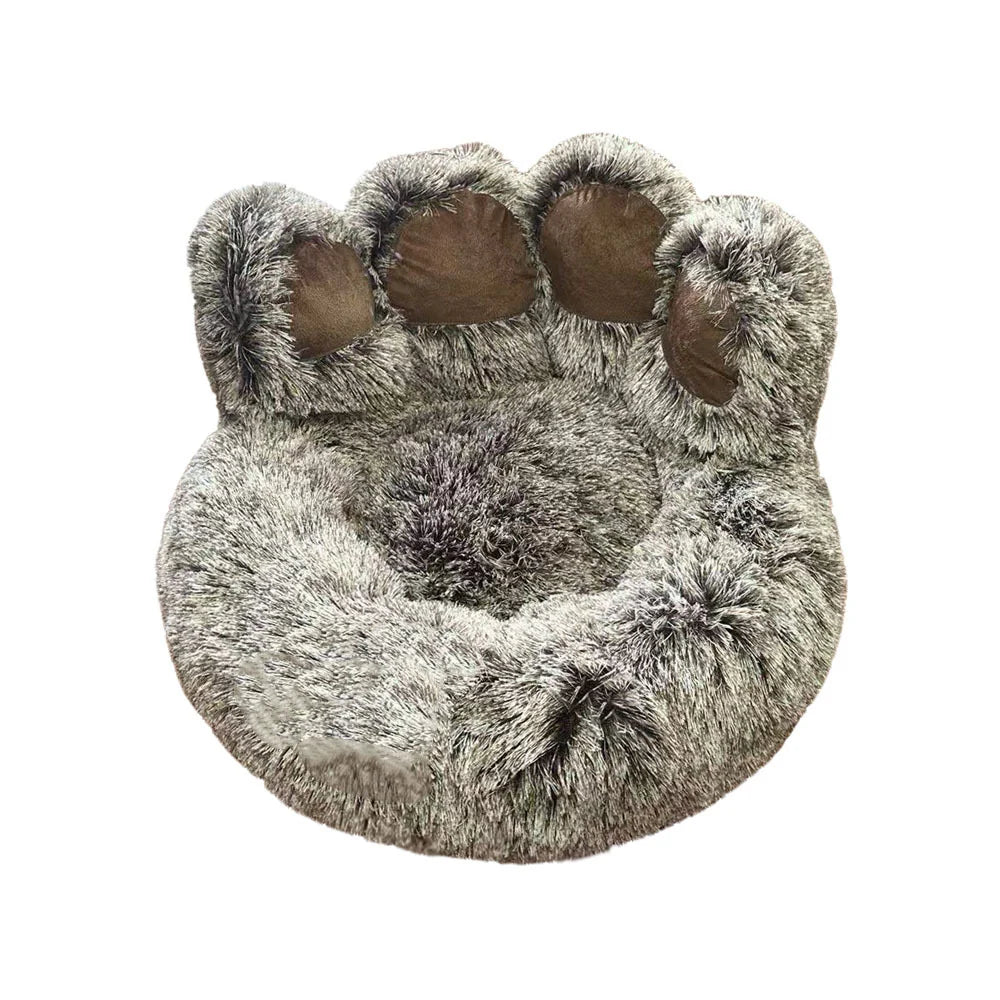Pet Bed | Paw-Shaped Plush & Removable Washable Cover