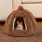 Pet Bed | Pumpkin-Shaped Plush & Machine-Washable Cushion | For Small To Medium Pets