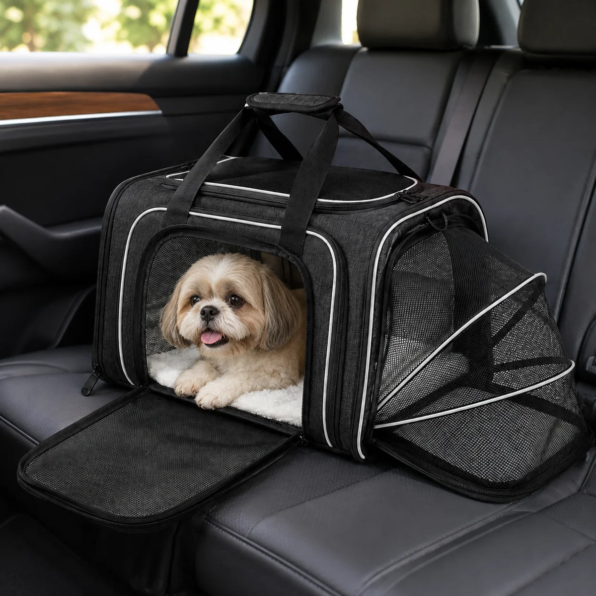 Pet Carrier | Expandable & Breathable Mesh | Small & Medium
