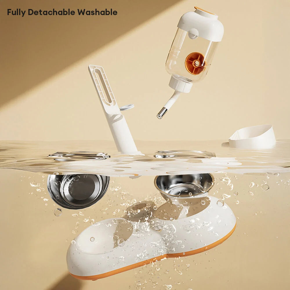 Pet Feeding Station | Gravity-Fed Water & Easy-Clean | 850 mL