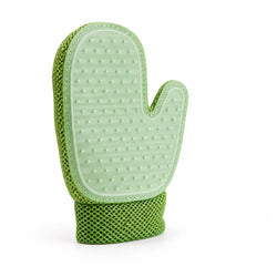 Pet Hair Removal Glove | Double-Sided Massage & Rubberized Bristles | Fits Left & Right Hands