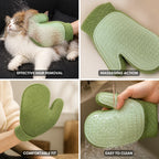 Pet Hair Removal Glove | Double-Sided Massage & Rubberized Bristles | Fits Left & Right Hands
