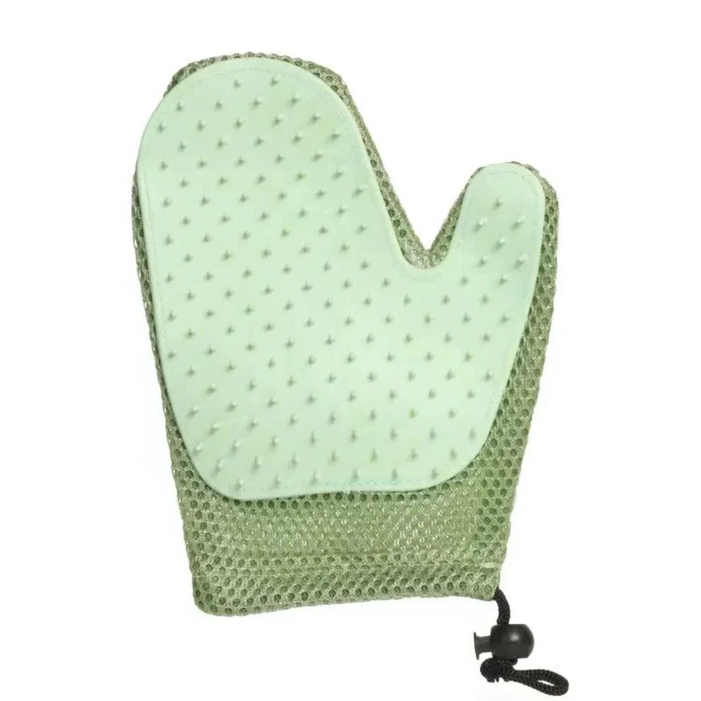 Pet Hair Removal Glove | Double-Sided Massage & Rubberized Bristles | Fits Left & Right Hands