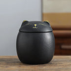 Pet Memorial Urn | Handmade Ceramic Cat-Shaped | For Cats & Small Pets