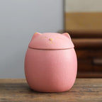 Pet Memorial Urn | Handmade Ceramic Cat-Shaped | For Cats & Small Pets