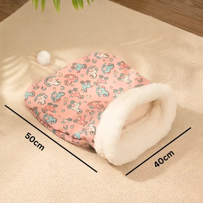 Pet Sleeping Bag | Warm Plush & Machine Washable