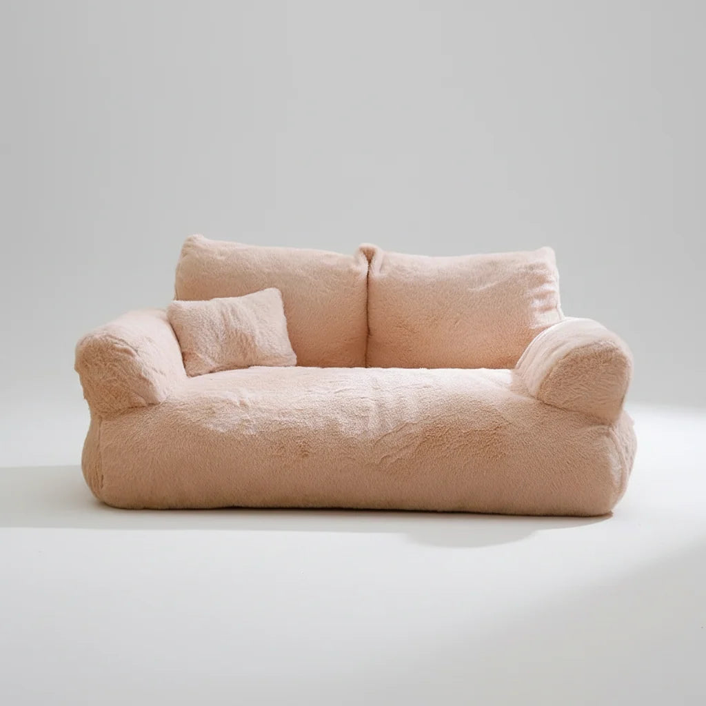 Pet Sofa | Calming Plush & Removable Zipper Cover | Small & Large