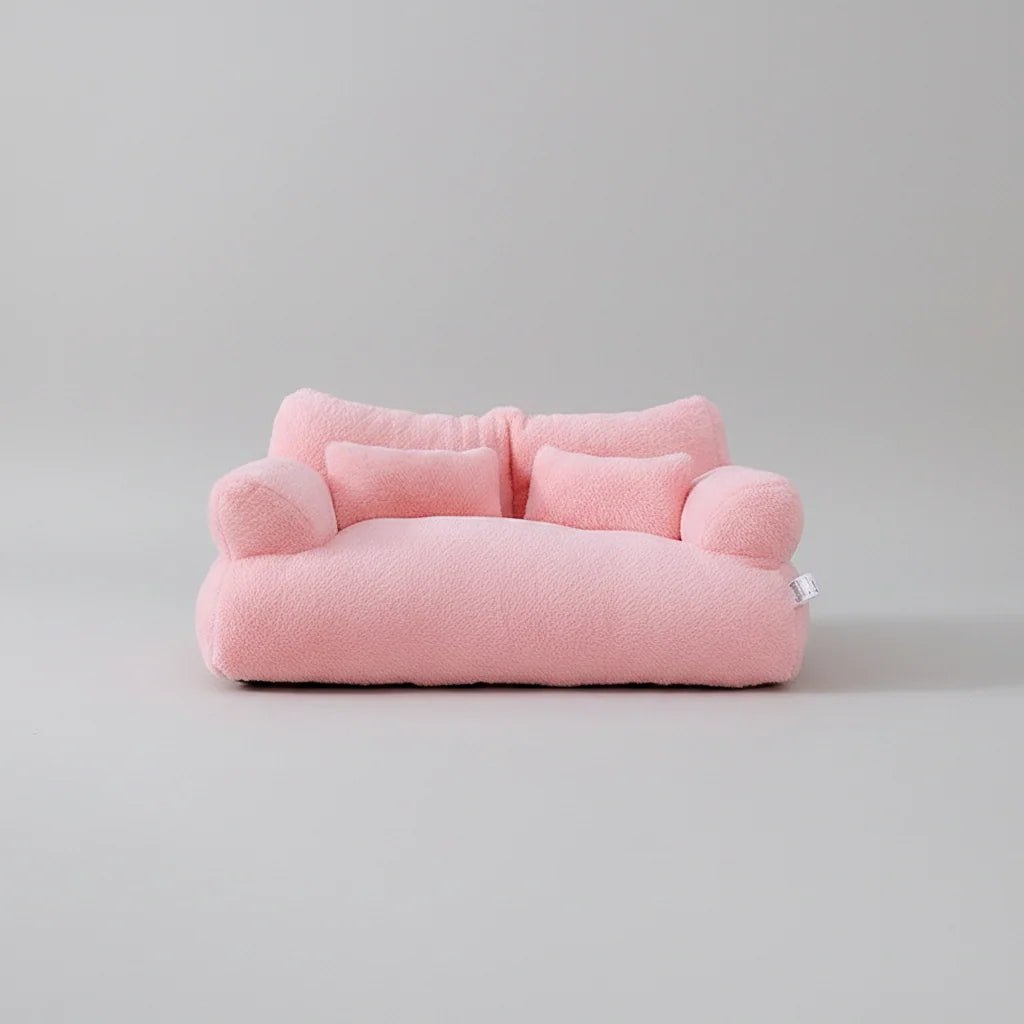 Pet Sofa | Calming Plush & Removable Zipper Cover | Small & Large