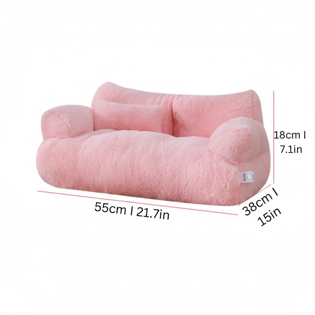 Pet Sofa | Calming Plush & Removable Zipper Cover | Small & Large