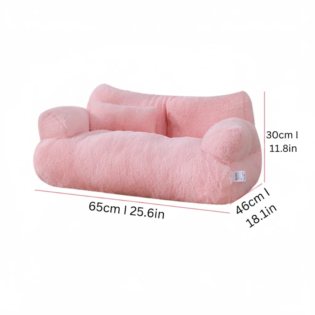 Pet Sofa | Calming Plush & Removable Zipper Cover | Small & Large
