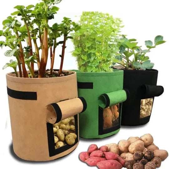 Planting Bag | Breathable fleece, side opening & handles | 15L set of 2