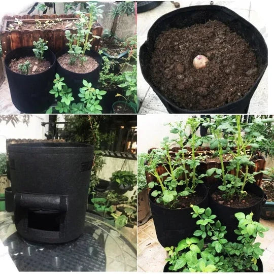 Planting Bag | Breathable fleece, side opening & handles | 15L set of 2