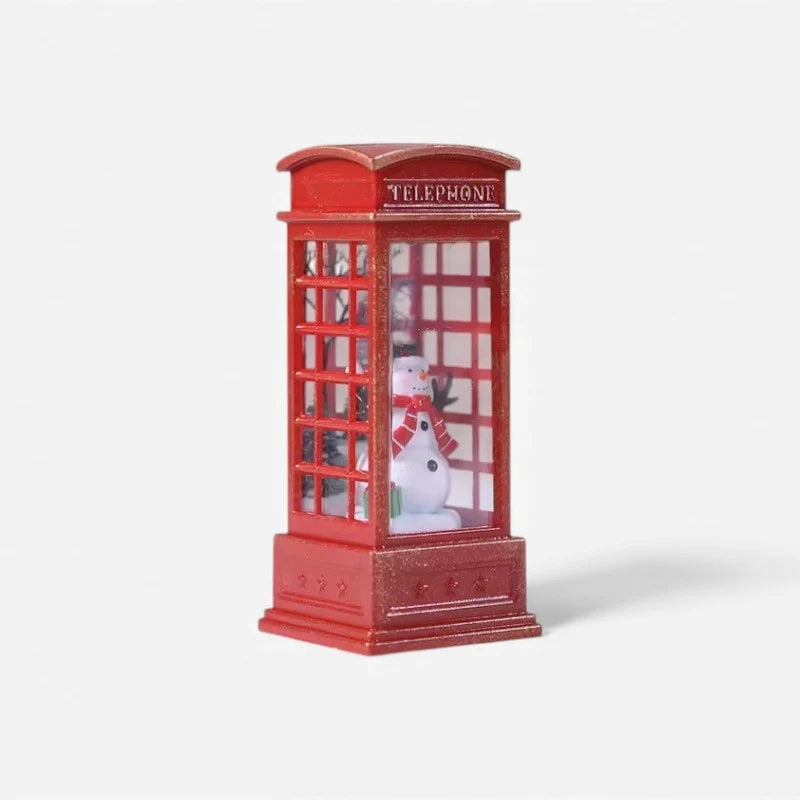 Phone Booth Sculpture | Miniature Red & Built-In LED