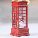 Phone Booth Sculpture | Miniature Red & Built-In LED