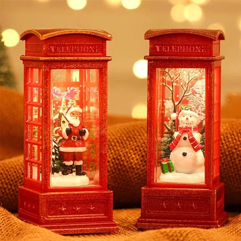 Phone Booth Sculpture | Miniature Red & Built-In LED