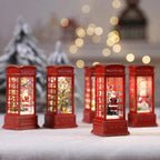 Phone Booth Sculpture | Miniature Red & Built-In LED