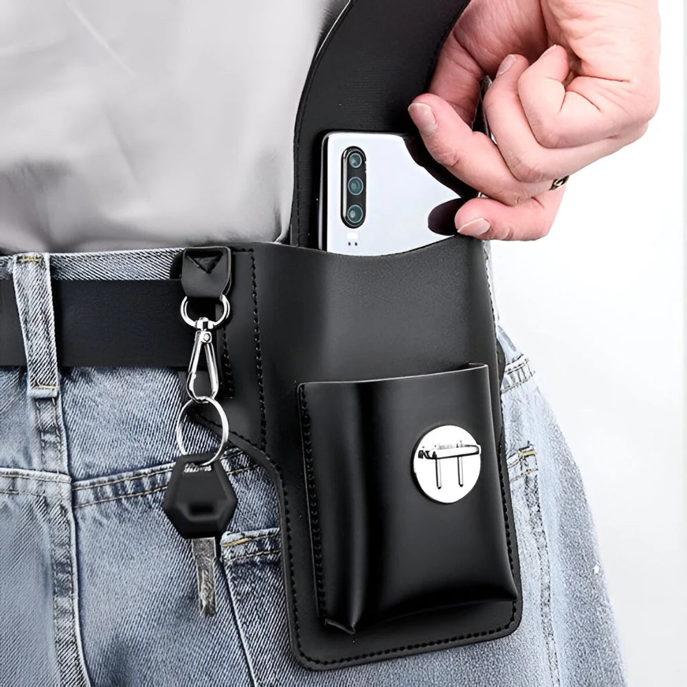 Phone Holster | Belt Clip & Slim PU Pouch | Fits Up To 5.9 In