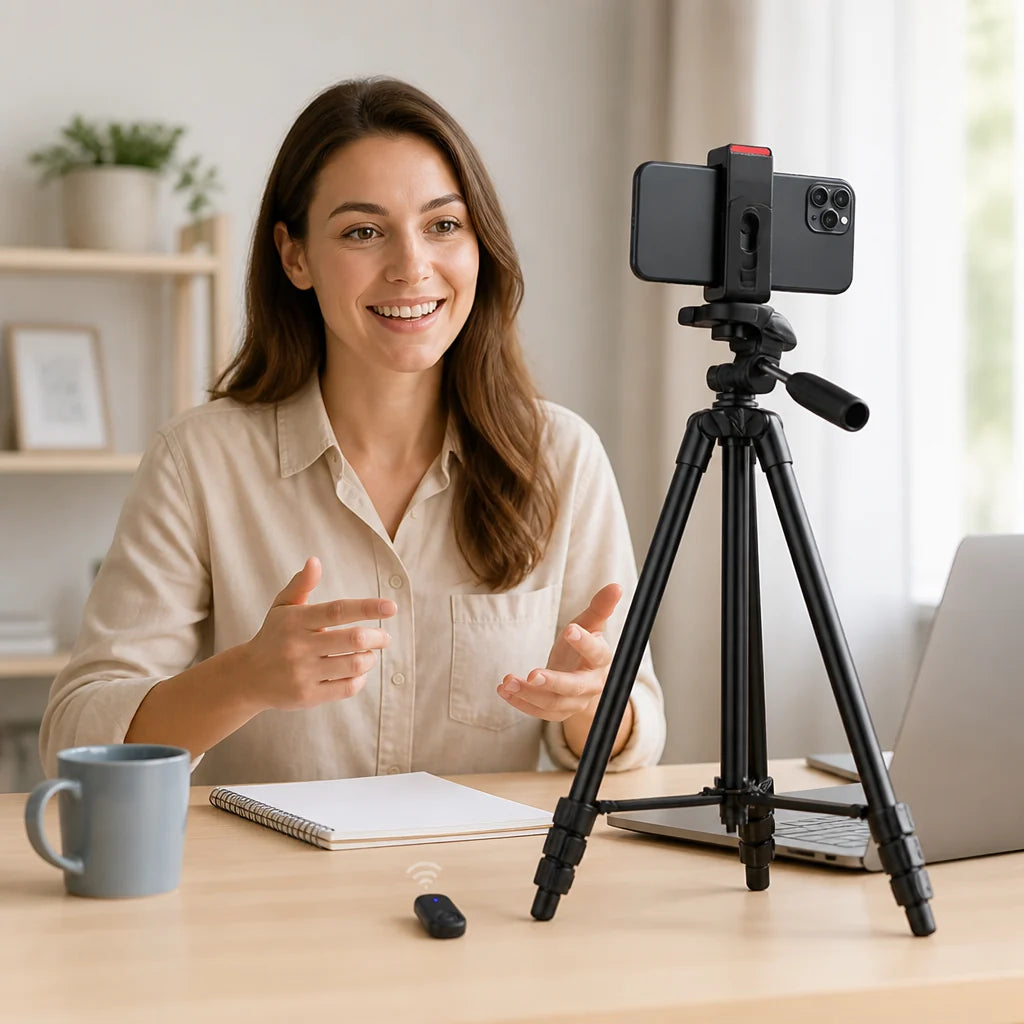 Phone Tripod | 3-in-1 Selfie Stick & Bluetooth Remote | 40–140 cm