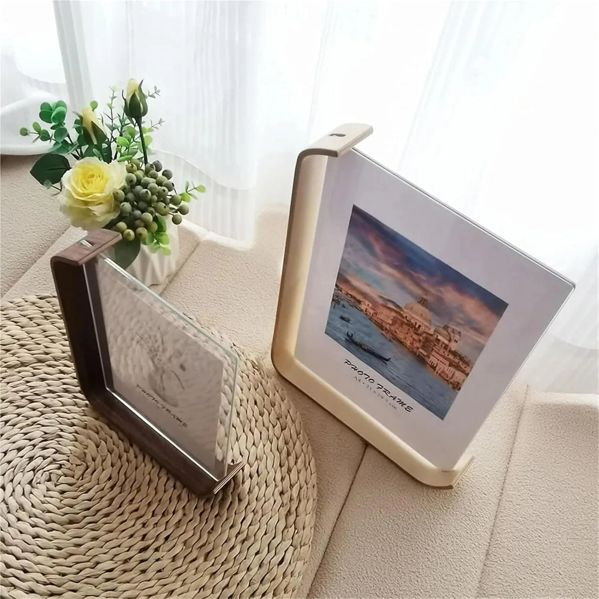 Photo Frame | Double-Sided Shatter-Resistant Acrylic & Beech Wood | Tabletop