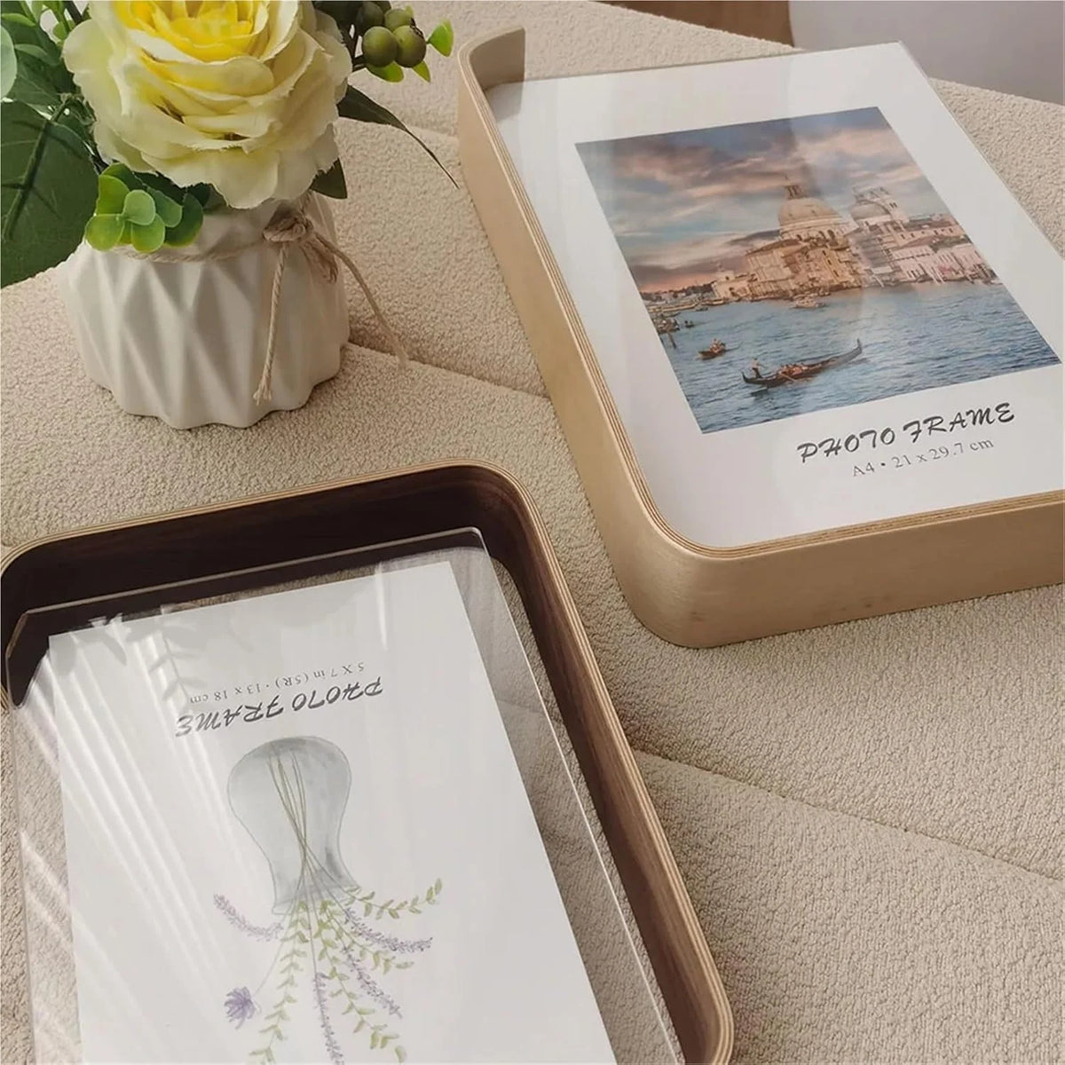 Photo Frame | Double-Sided Shatter-Resistant Acrylic & Beech Wood | Tabletop