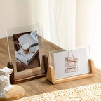 Photo Frame | Solid Wood & Acrylic U-Shaped Base | 6 Inch