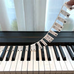 Piano Key Labels | Removable Silicone & Double-Staff Notation | Fits 88-Key Pianos
