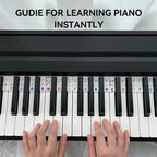 Piano Key Labels | Removable Silicone & Double-Staff Notation | Fits 88-Key Pianos