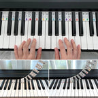 Piano Key Labels | Removable Silicone & Double-Staff Notation | Fits 88-Key Pianos