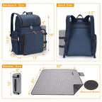 Picnic Backpack | Insulated & Complete Dining Set | Serves 4
