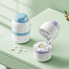 Pill Cutter & Splitter | Stainless Steel Blade & Safety Lock | Multi-Compartment Moisture-Proof Case