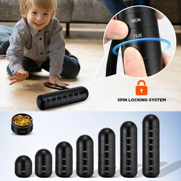 Pill Organizer | 7-Day Modular Aluminum & Waterproof Silicone Seal