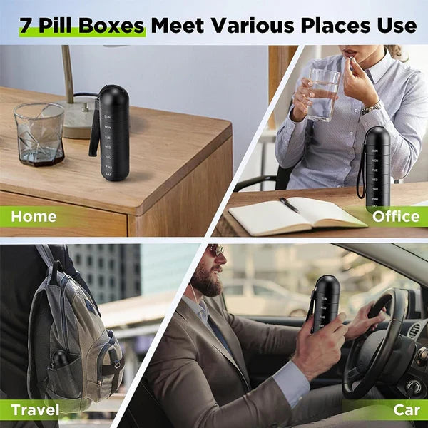 Pill Organizer | 7-Day Modular Aluminum & Waterproof Silicone Seal