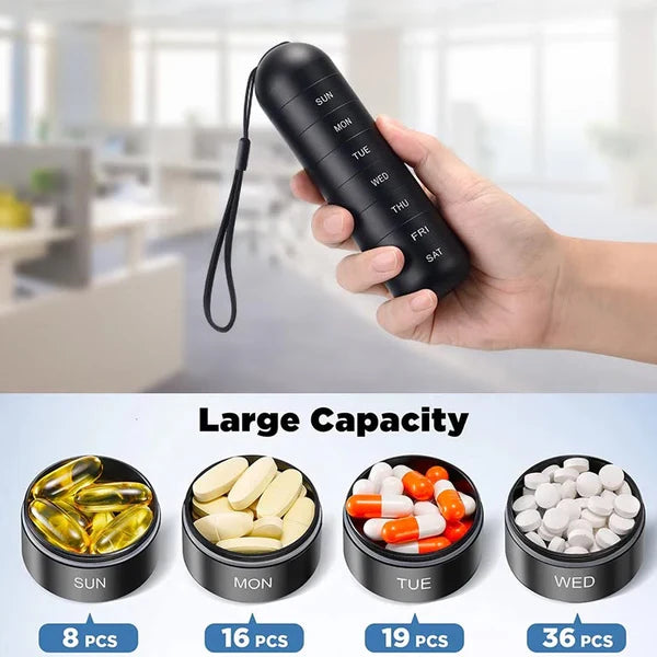Pill Organizer | 7-Day Modular Aluminum & Waterproof Silicone Seal