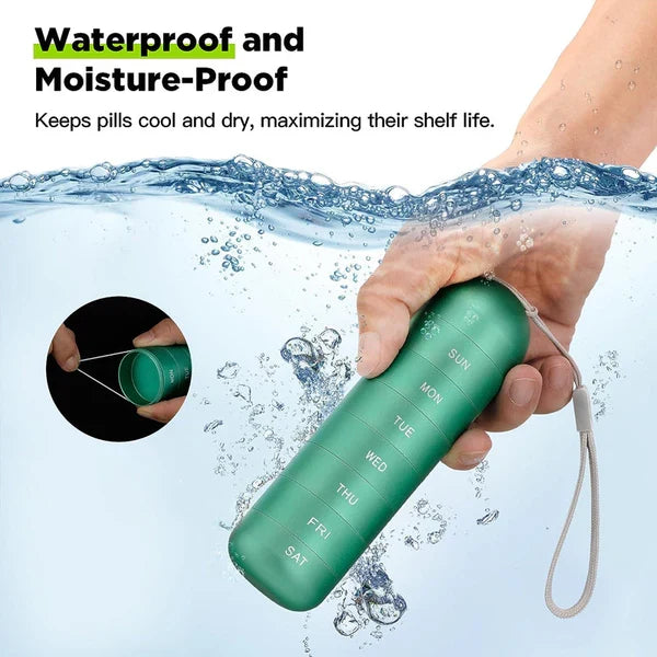 Pill Organizer | 7-Day Modular Aluminum & Waterproof Silicone Seal