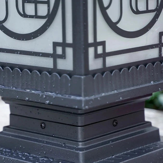 Pillar Lantern | Art Deco Lattice & IP65 Weatherproof | Two Heights