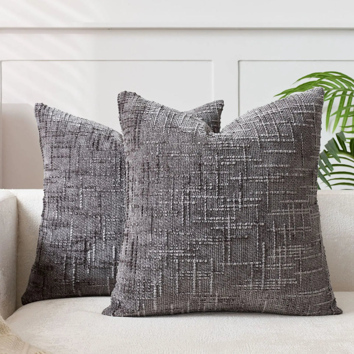 Pillow Cover | Chenille & Bamboo Texture | 40 x 40–50 x 50 cm