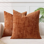 Pillow Cover | Chenille & Bamboo Texture | 40 x 40–50 x 50 cm
