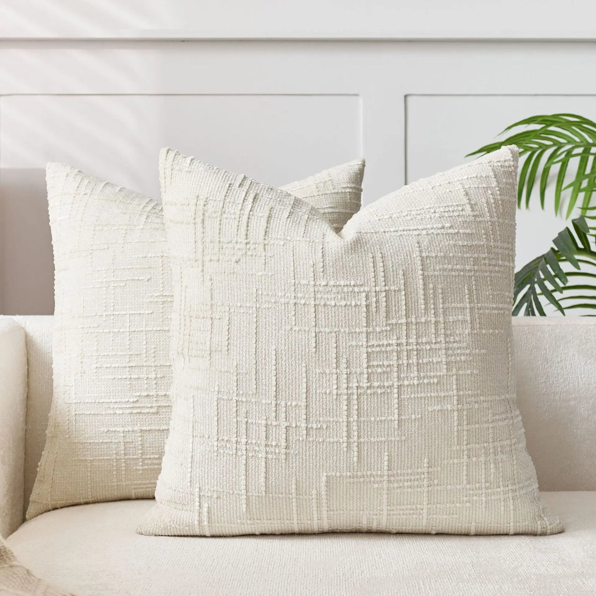 Pillow Cover | Chenille & Bamboo Texture | 40 x 40–50 x 50 cm