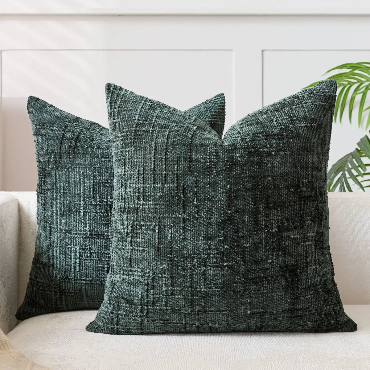 Pillow Cover | Chenille & Bamboo Texture | 40 x 40–50 x 50 cm
