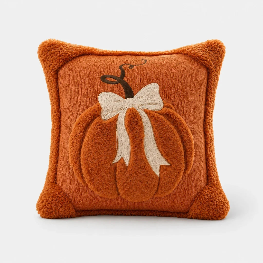 Pillow Cover | Hand-Tufted Chenille & Quilted Embroidery | Square 18 x 18 in