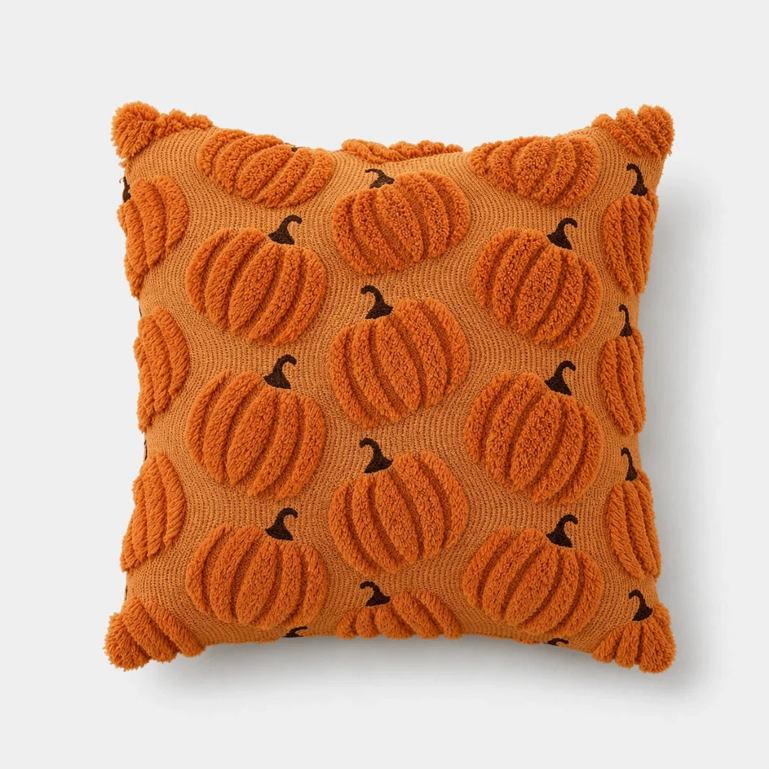 Pillow Cover | Hand-Tufted Chenille & Quilted Embroidery | Square 18 x 18 in