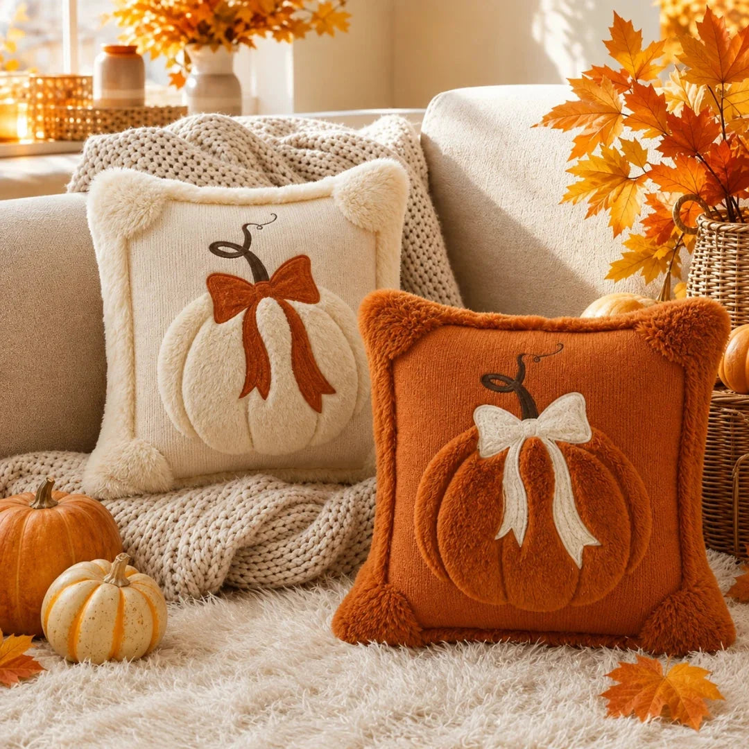Pillow Cover | Hand-Tufted Chenille & Quilted Embroidery | Square 18 x 18 in