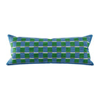 Pillow Cover | Velvet & Checkerboard Texture | Long Lumbar